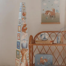 Load image into Gallery viewer, Little Dutch - Stacking Blocks - Blue - Forest Friends