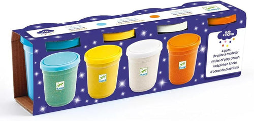 Djeco Glitter Playdough - 4 Tubs/4 Colours