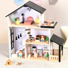 Load image into Gallery viewer, Wooden Dollhouse Toy Set with Furniture and Accessories- Tooky Toy