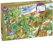 Load image into Gallery viewer, Djeco Observation Puzzle - Dinosaur - 100 pc