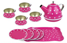 Load image into Gallery viewer, Pretty Pink Dotty Tea Set - Metal