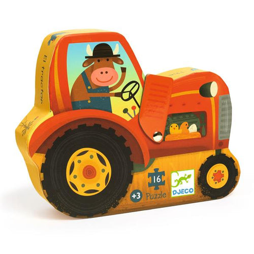 Djeco Silhouette Puzzle - Tractor - 16 pcs
