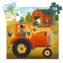 Load image into Gallery viewer, Djeco Silhouette Puzzle - Tractor - 16 pcs