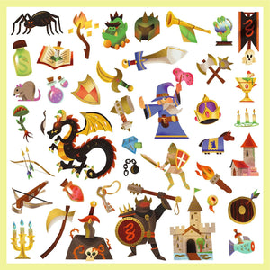 Djeco Stickers - Medieval Fantasy - Metallic