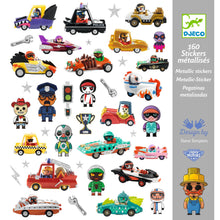 Load image into Gallery viewer, Metallic Crazy Motors Stickers 160Pc-Djeco