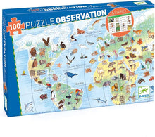 Load image into Gallery viewer, Djeco World Animals Observation Puzzle 100Pc