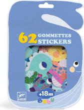 Load image into Gallery viewer, Djeco Sea Animals 62Pc Baby Stickers