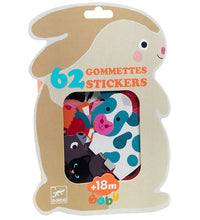 Load image into Gallery viewer, Djeco Farm Animals 62Pc Baby Stickers