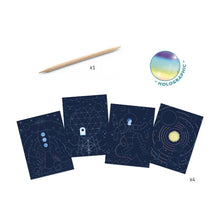 Load image into Gallery viewer, Djeco Cosmic Mission Scratch Card Set