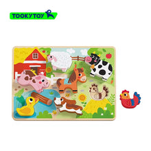 Load image into Gallery viewer, Wooden Chunky Puzzle- Farm- Tooky Toy