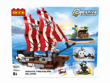 Load image into Gallery viewer, 3 In 1 Pirate Treasure Island Build 260Pcs- Cogo