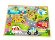 Load image into Gallery viewer, Wooden Transport Chunky Puzzle - Tooky Toy