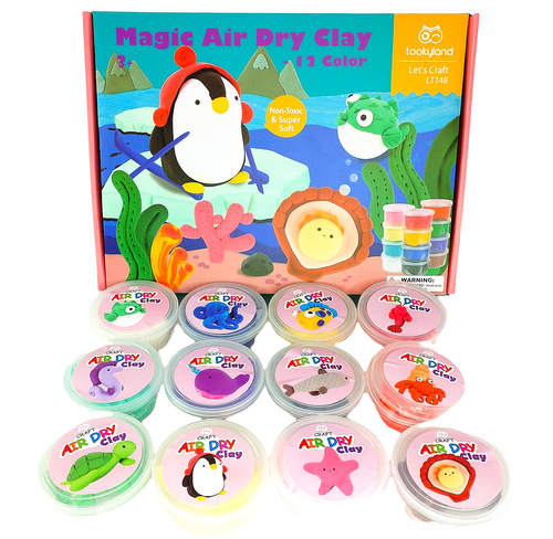 Magic Air Dry Clay-12 Colour- Tookyland