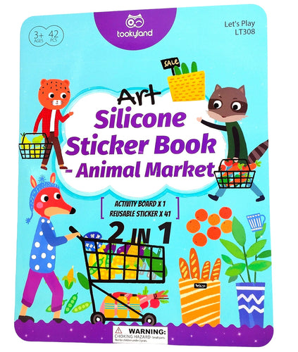 Art Silicone Sticker Book- Animal Market