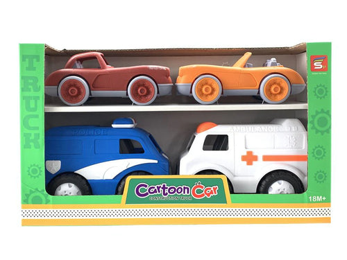 Cartoon Cars Set - 4 Vehicles