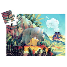 Load image into Gallery viewer, Djeco Sillouette Puzzle - Teo the Dino - 24pcs