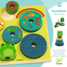 Load image into Gallery viewer, Puzz and Stack Rainbow - Djeco Wooden Stacker