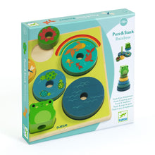 Load image into Gallery viewer, Puzz and Stack Rainbow - Djeco Wooden Stacker