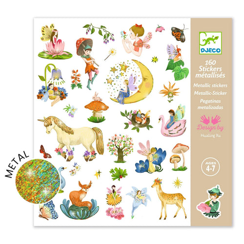 Fantasy Metallic Stickers 160pc- Djeco