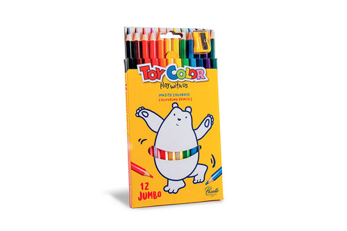 Wooden Pencil- Jumbo 12 Colors Retail Hanger