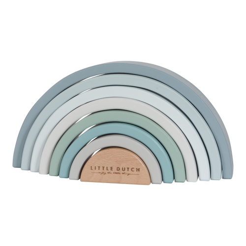 Wooden Rainbow Stacker - Blue - Little Dutch