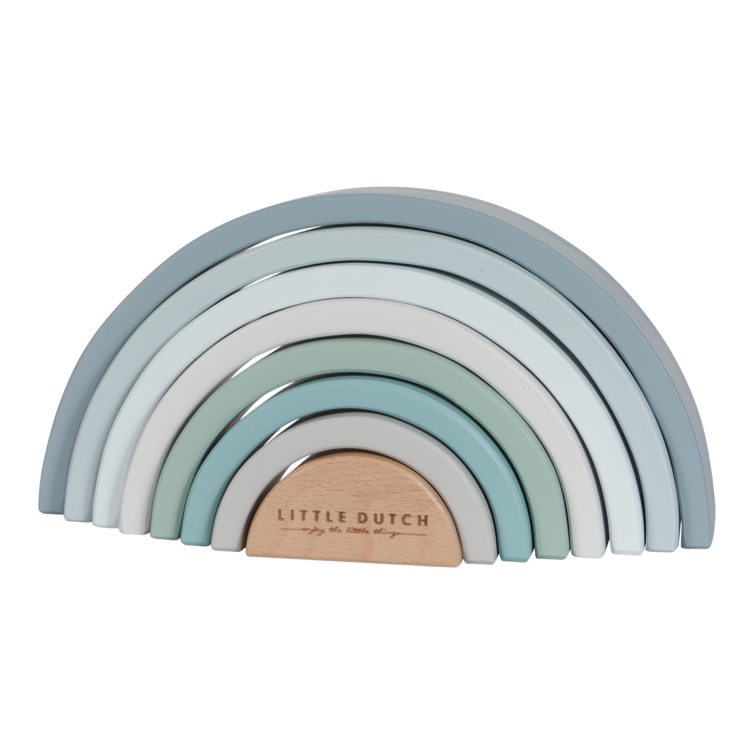 Wooden Rainbow Stacker - Blue - Little Dutch