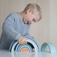 Load image into Gallery viewer, Wooden Rainbow Stacker - Blue - Little Dutch