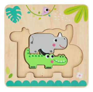 Wooden Layer Animal  Stacking Puzzle : Tooky Toy