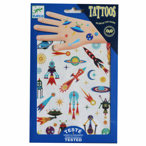 Space Oddity (glow in the dark) Tattoos - Djeco