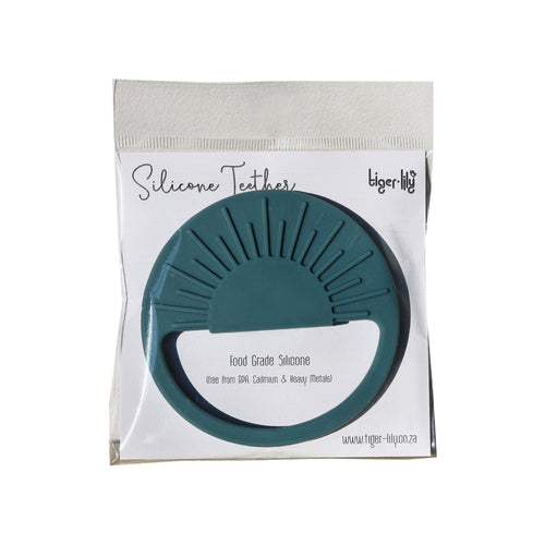 Silicone Sunshine Teether - Duck Egg Blue - Tiger Lily