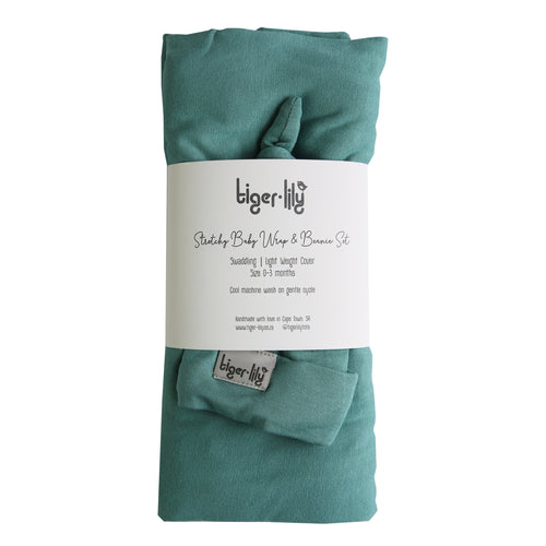 Swaddle & Beanie Set - Duck Egg Blue - Tiger Lily