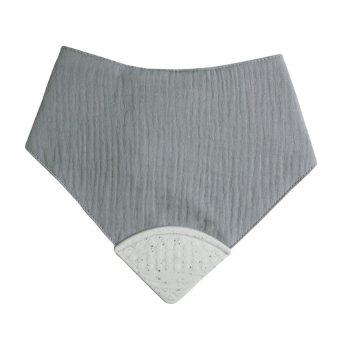 Teether Bib - Blue Grey - Tiger Lily
