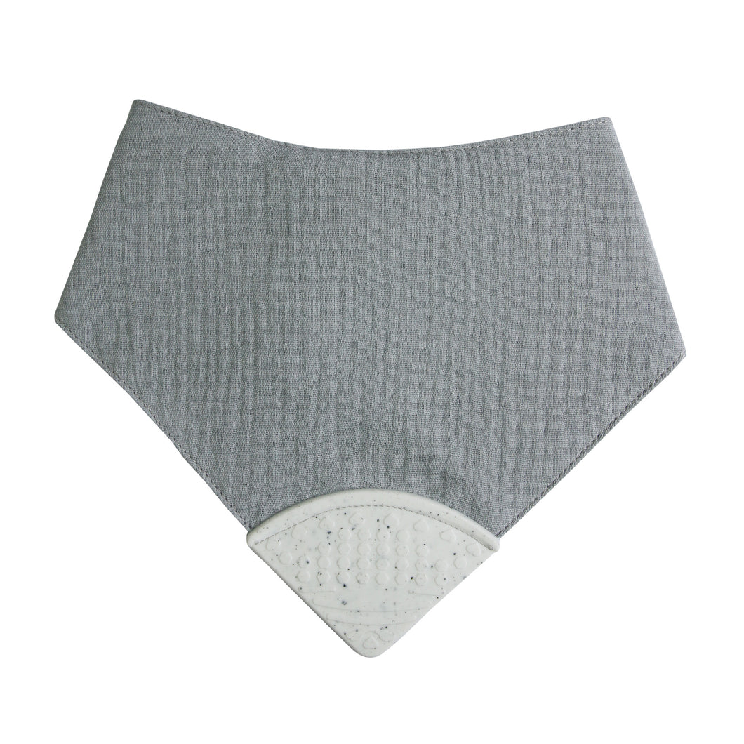 Teether Bib - Blue Grey - Tiger Lily