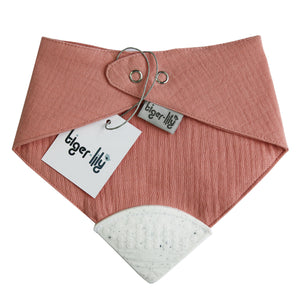 Teether Bib - Pink - Tiger Lily