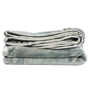 Cuddle Blanket - Grey with Satin Trim - Tiger Lily