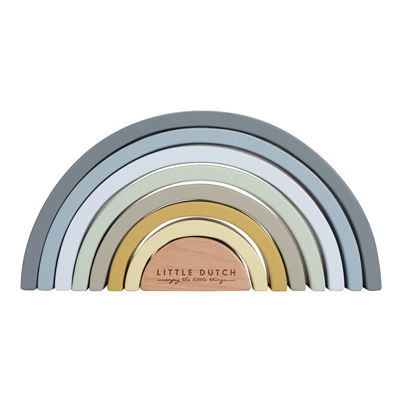 Wooden Rainbow Stacker- New Blue