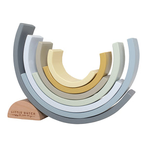 Wooden Rainbow Stacker- New Blue