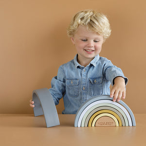 Wooden Rainbow Stacker- New Blue