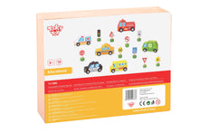 Load image into Gallery viewer, Tooky Toy - City Vehicles &amp; Wooden Street Sign Set