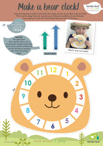 Bear Colours Clock - Tender Leaf - SPECIAL