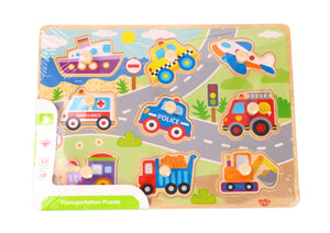 Vehicle Peg Puzzle - Tooky Toy