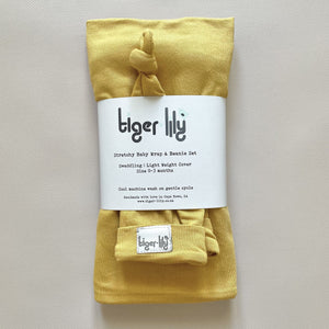 Swaddle & Beanie Set - Mustard - Tiger Lily