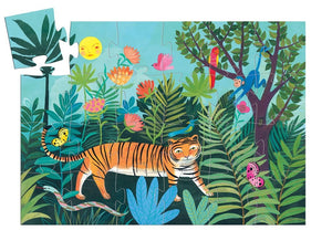 The Tiger's Walk Silhouette Puzzle - Djeco - 24 pc